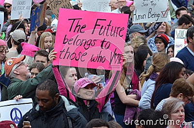 Women`s March Ann Arbor 2017 Editorial Stock Photo